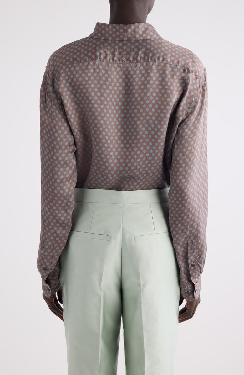 Dries Van Noten Clavel Polka Dot Button-Up Shirt, Alternate, color, Red