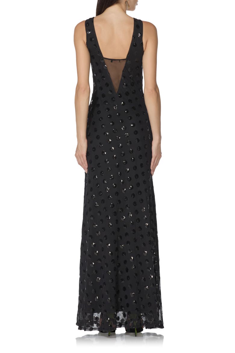 Berto Sequin Sleeveless Maxi Dress, Alternate, color, NOIR