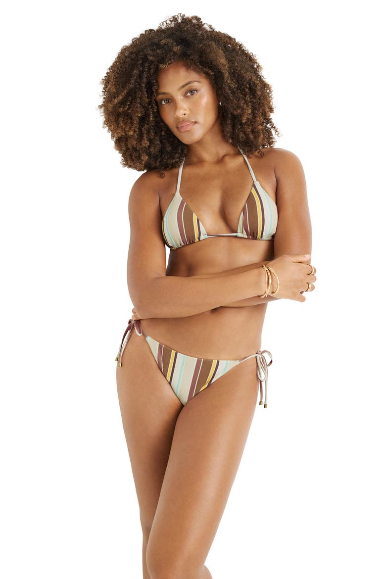 Gia Triangle Bikini Top, Alternate, color, SAND DUNES STRIPE