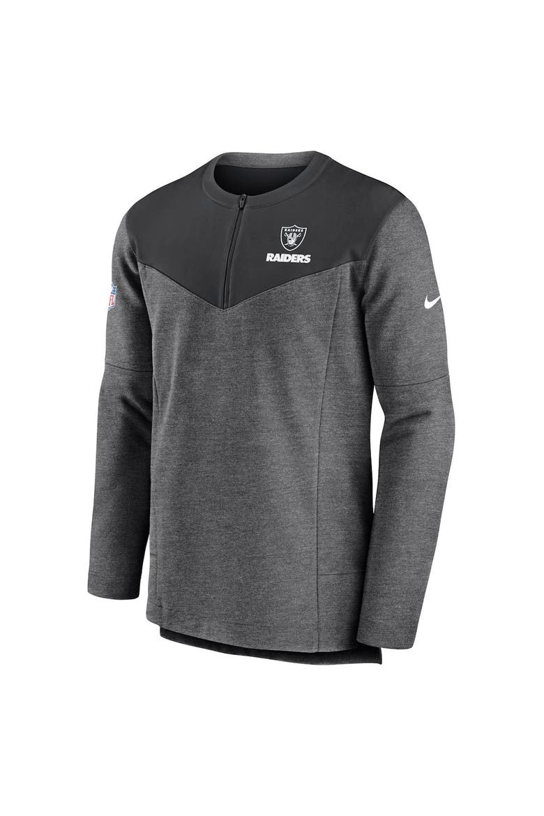Men's Nike Charcoal Las Vegas Raiders Sideline Lockup Performance Quarter-Zip Top, Alternate, color, Charcoal
