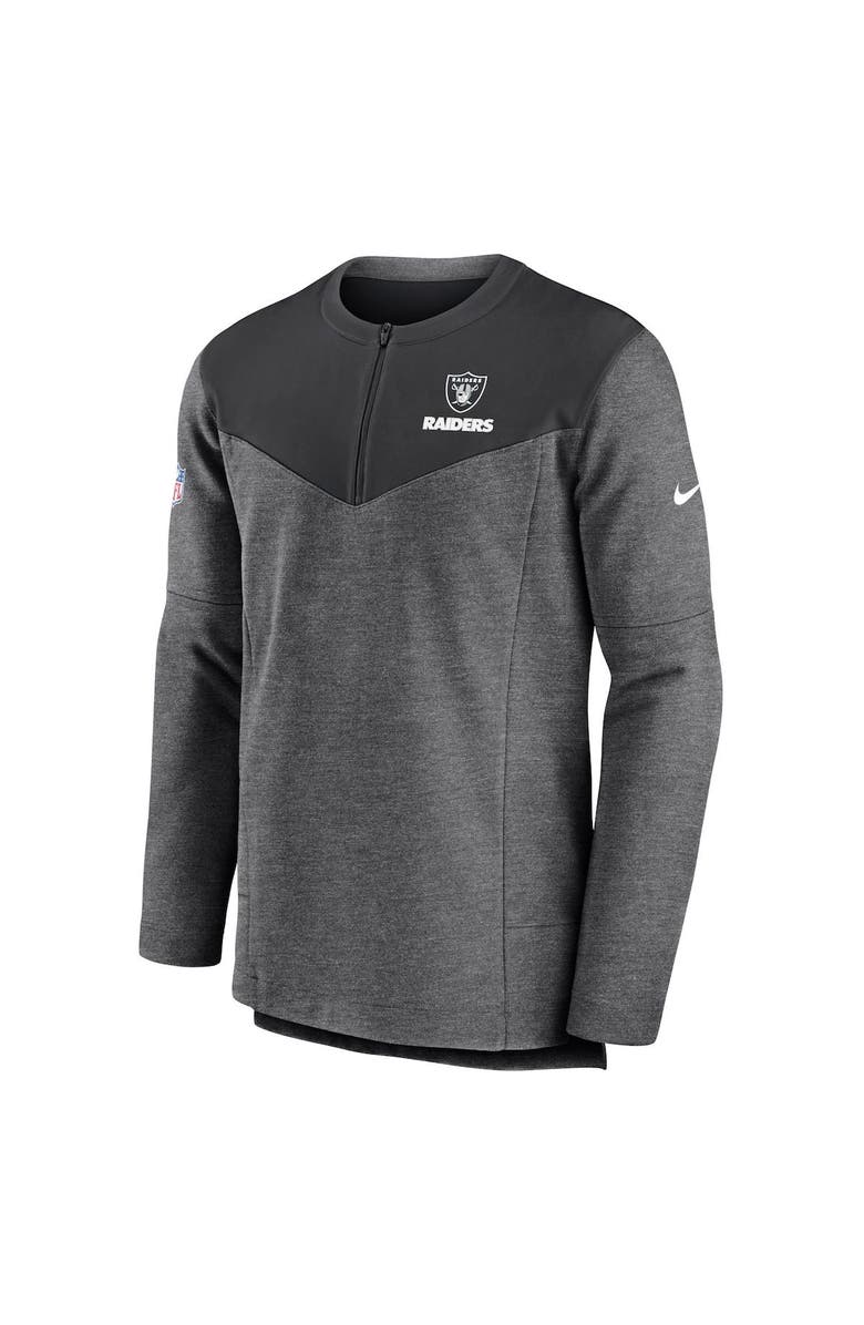 Nike Men's Nike Charcoal Las Vegas Raiders Sideline Lockup Performance Quarter-Zip Top, Alternate, color, Charcoal