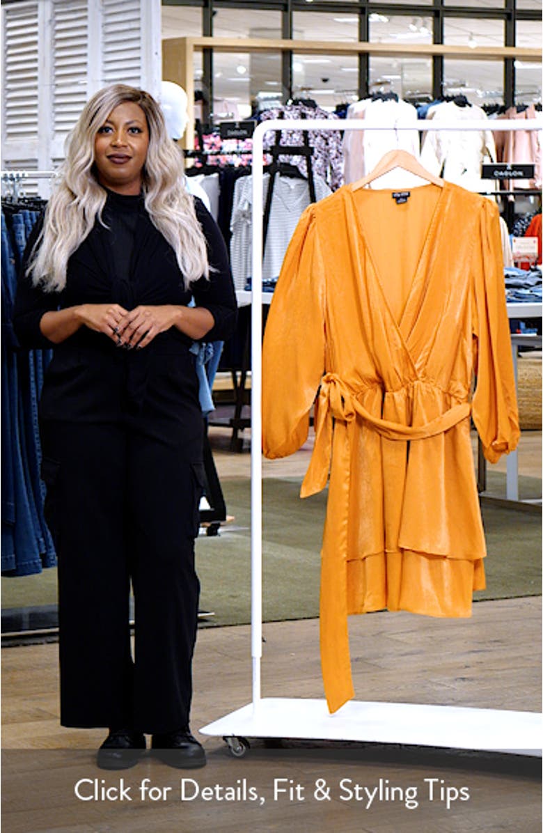 Long Sleeve Faux Wrap Dress, sales video thumbnail