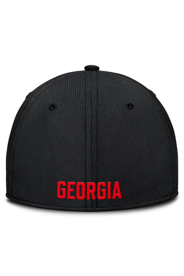 Men's Nike Black Georgia Bulldogs Rise SwooshFlex Dri-FIT Hat, Alternate, color, Black