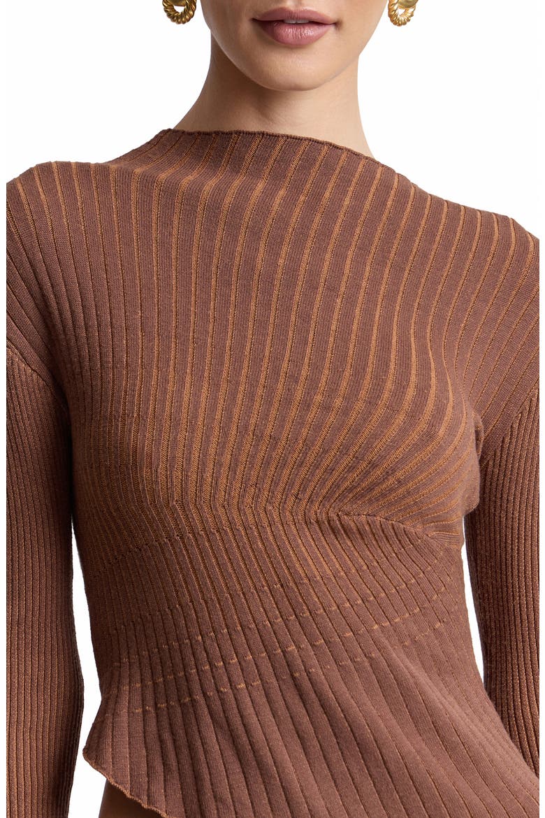Radial Rib Asymmetric Hem Sweater, Alternate, color, CONGAC MULTI