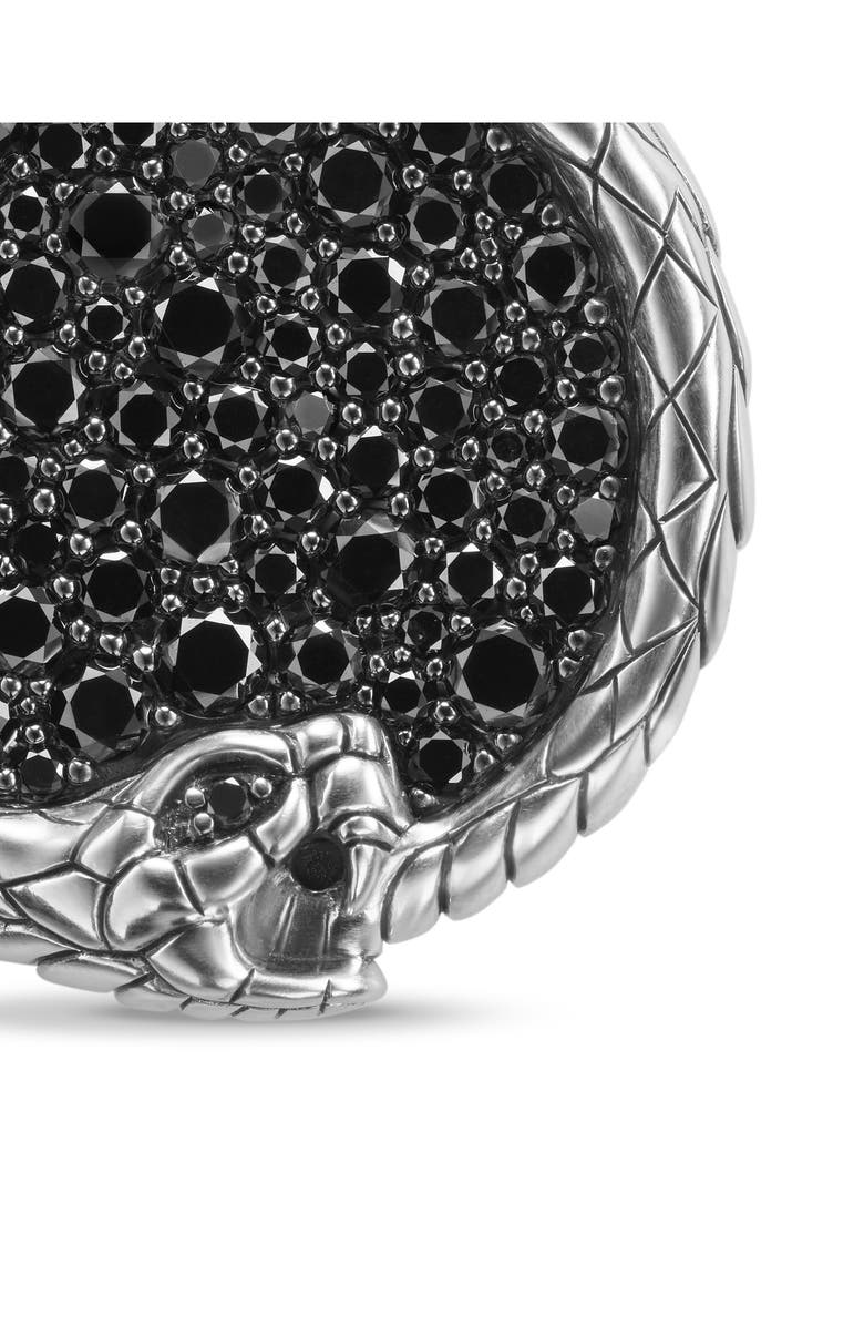 David Yurman Ouroboros Amulet with Black Diamonds, Alternate, color, Sterling Silver