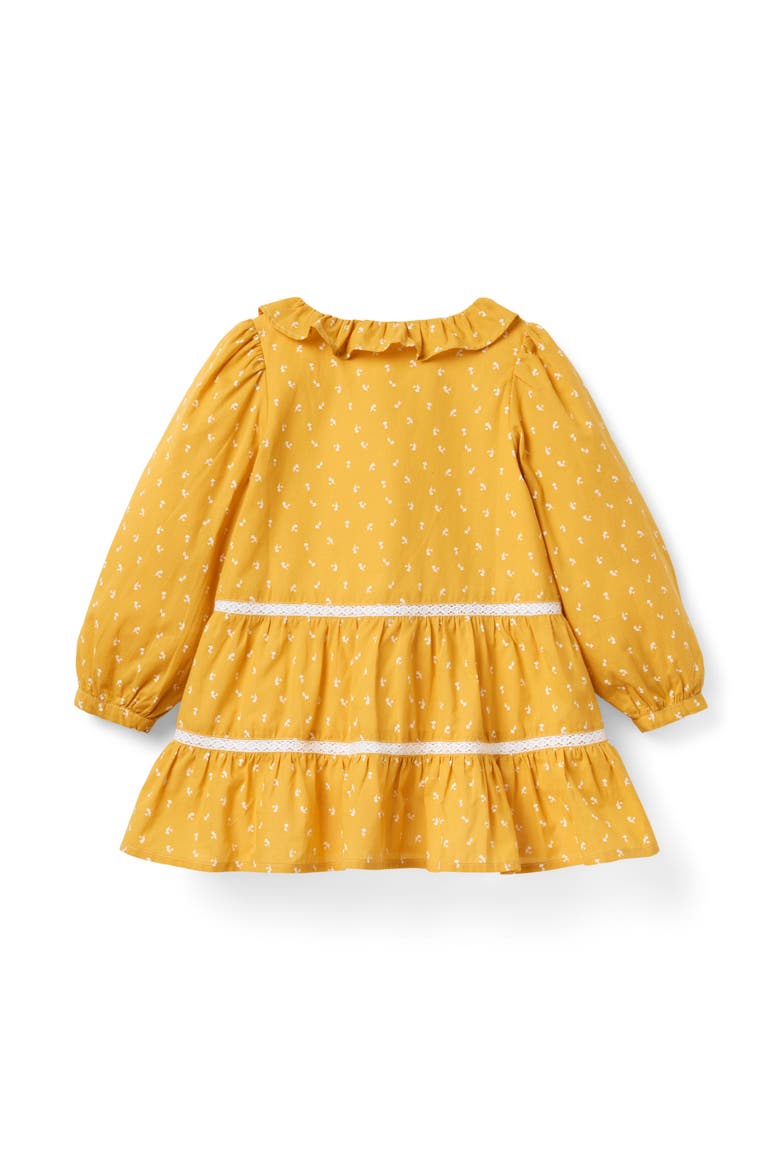 Floral Lace Trim Tiered Dress, Alternate, color, Yellow