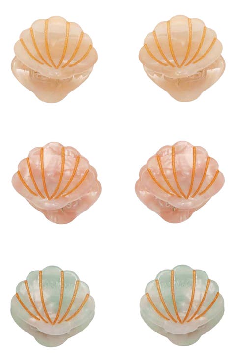 Kids' 6-Pack Assorted Mini Shell Claw Hair Clips