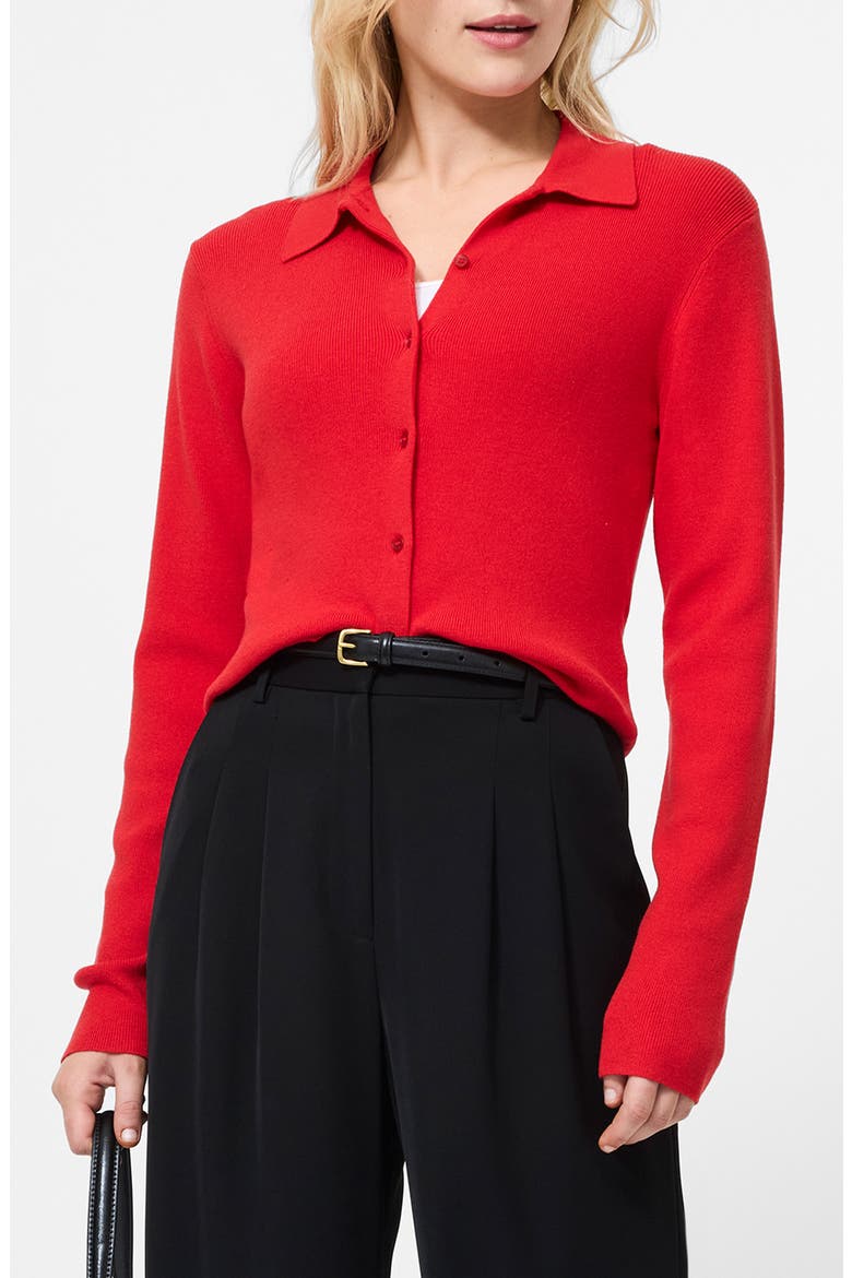 Cosysoft Knit Button Front Shirt, Main, color, MARS RED