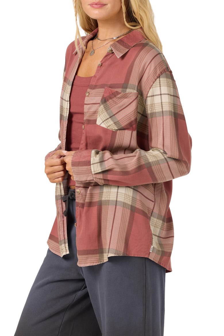 Logan Plaid Flannel Shirt, Alternate, color, APPLE BUTTER