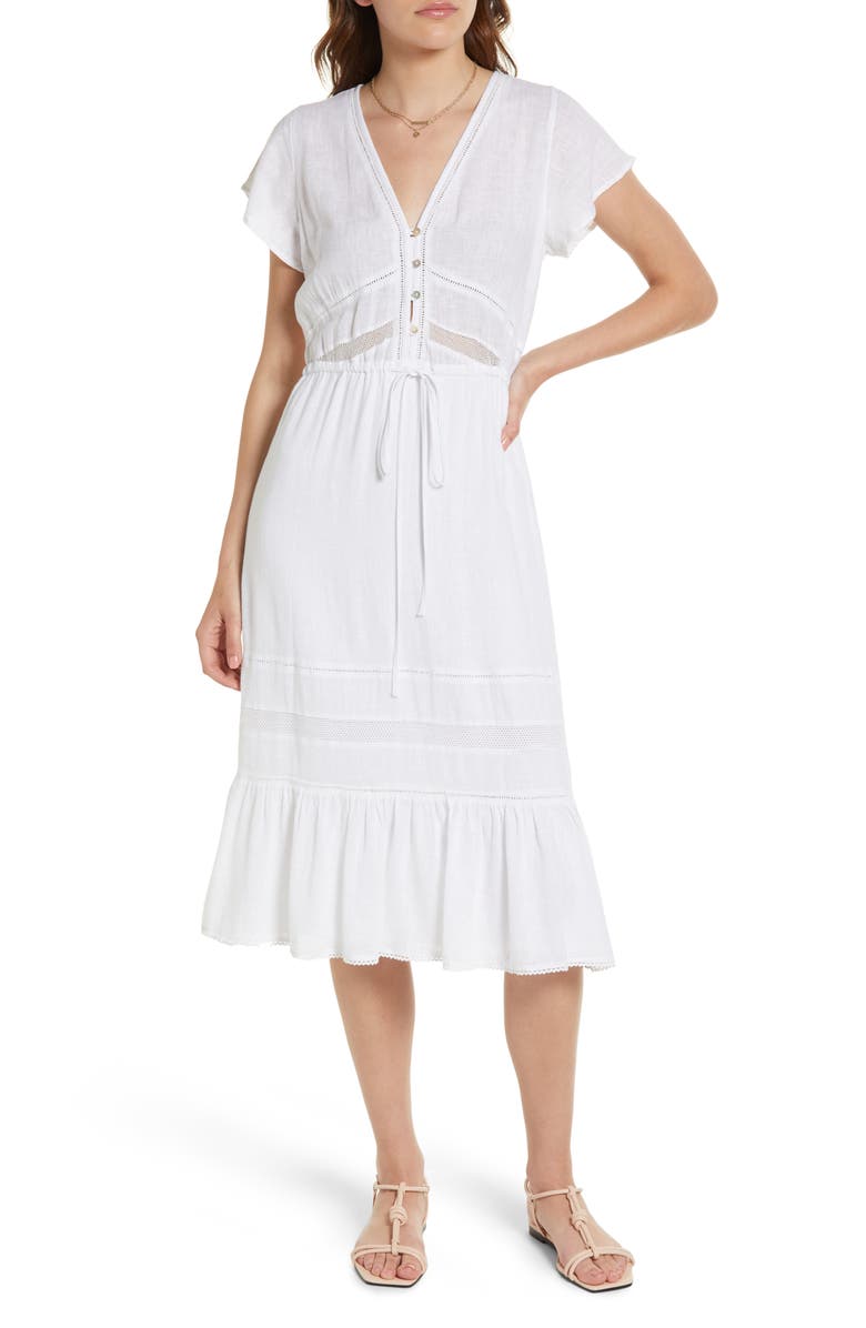 Rails Kiki Tie Front Linen Blend Dress, Main, color, 