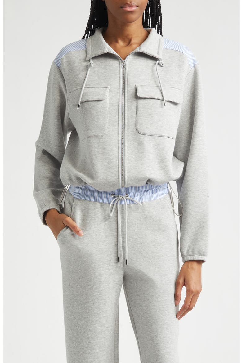 Stellant Mixed Media Jacket, Main, color, LIGHT HEATHER GREY