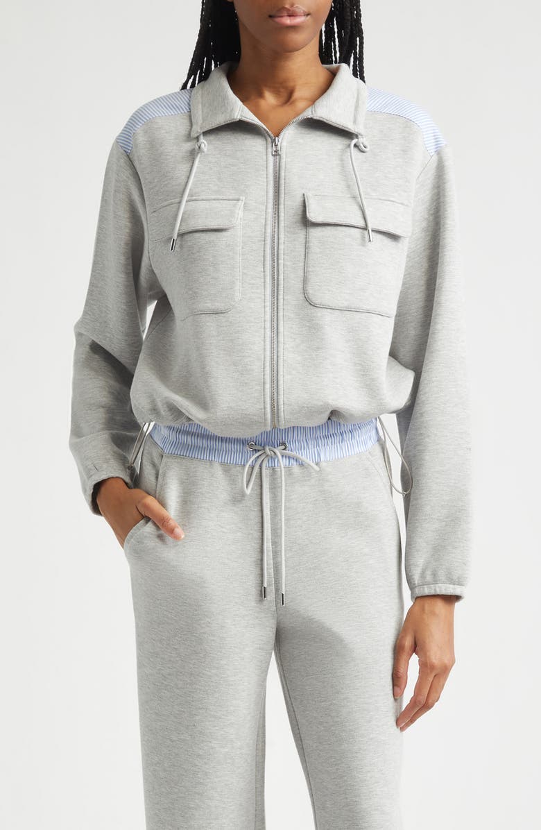 Veronica Beard Stellant Mixed Media Jacket, Main, color, Light Heather Grey