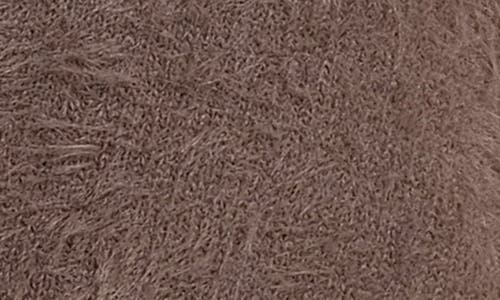 Estelle Camille Fuzzy Crewneck Cardigan In Brown