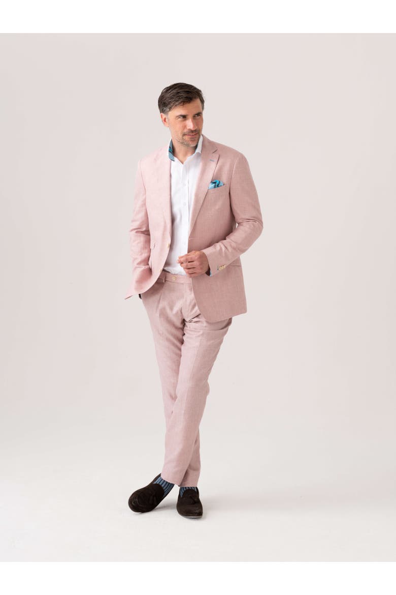 Linen Blazer, Alternate, color, Pink