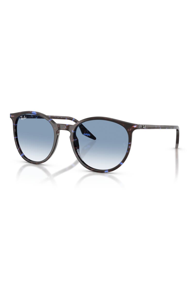 54mm Polarized Gradient Round Sunglasses, Alternate, color, BLUE HAVANA