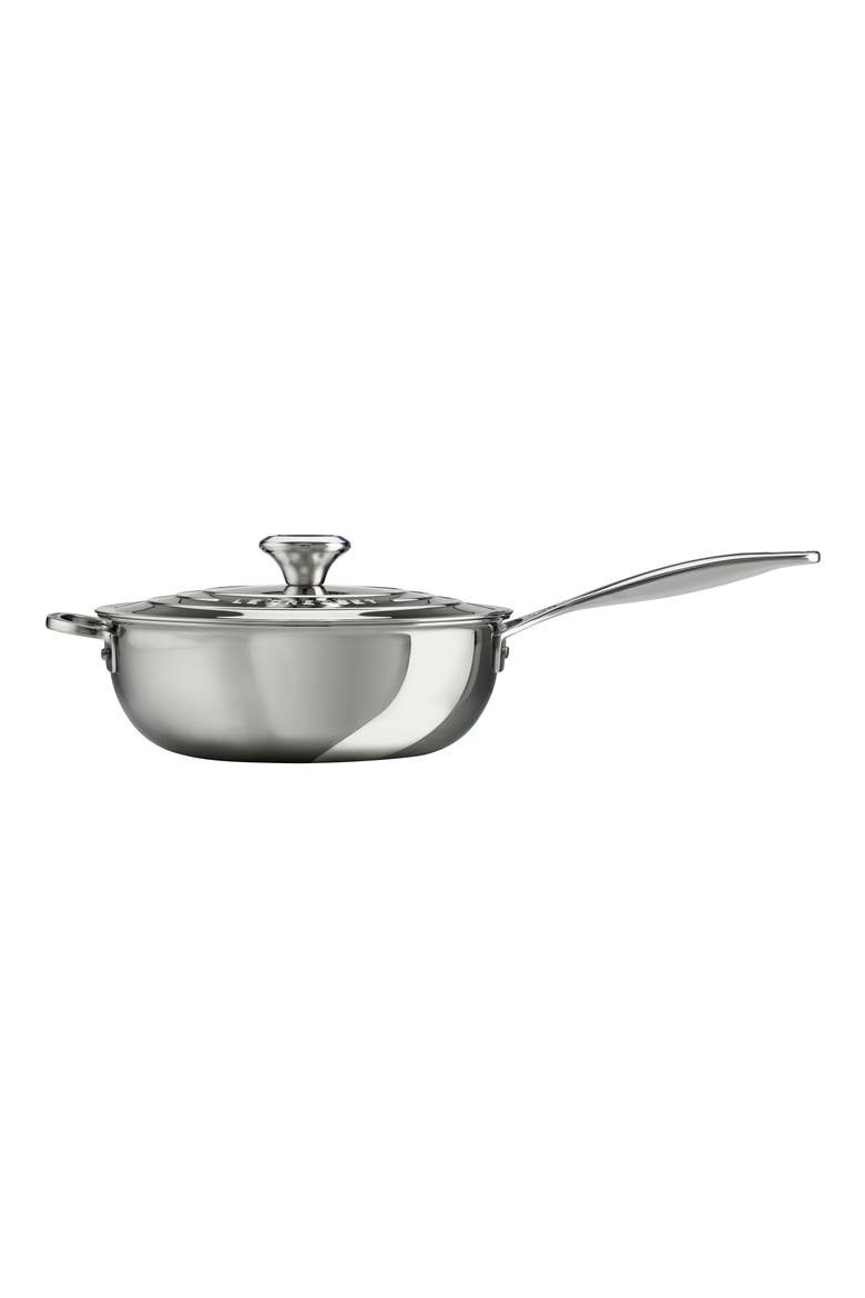 3.5-Quart Stainless Steel Saucier with Lid, Alternate, color, STANLESS STEEL