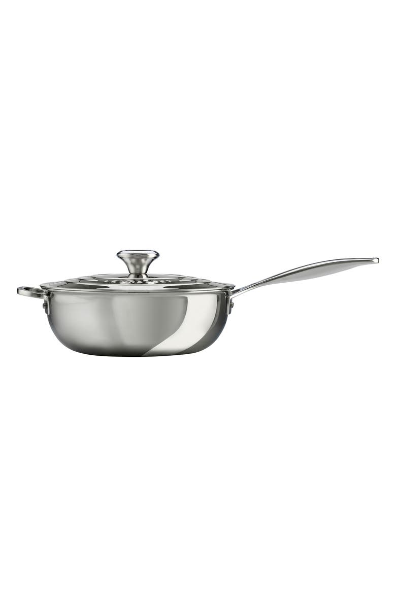 Le Creuset 3.5-Quart Stainless Steel Saucier with Lid, Alternate, color, Stanless Steel