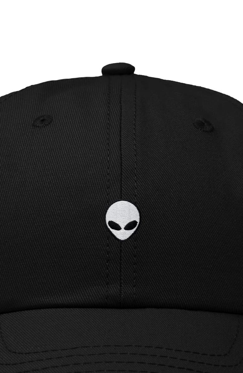 Dalix Mens Lil Alien Cotton Dad Cap, Alternate, color, Black