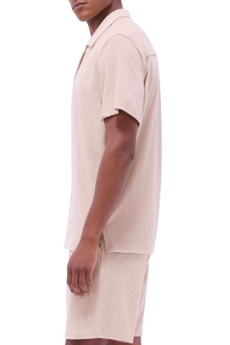 Terry Cloth Camp Shirt, Alternate, color, SAND