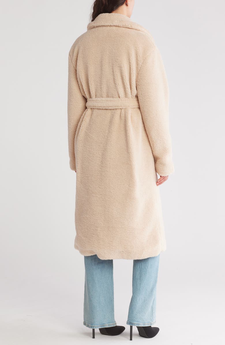 BLANKNYC Tie Waist Faux Shearling Coat, Alternate, color,