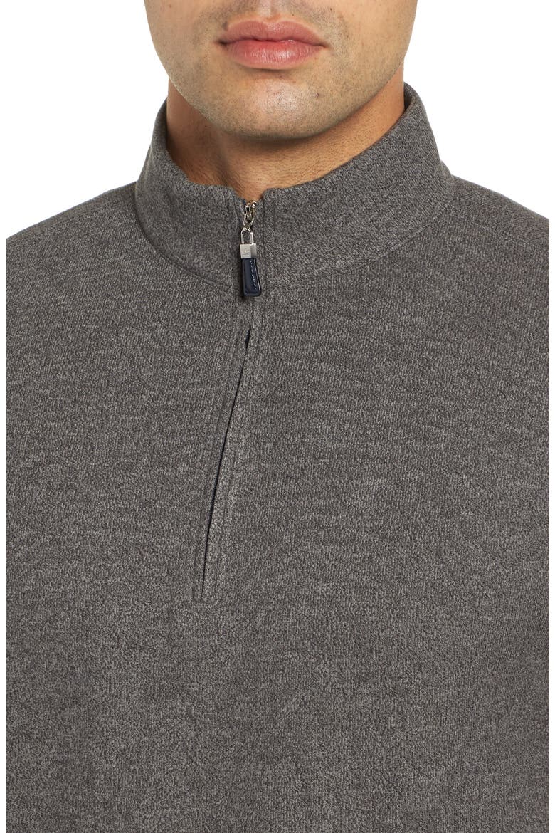 Mélange Fleece Quarter Zip Pullover, Alternate, color, SMOKE