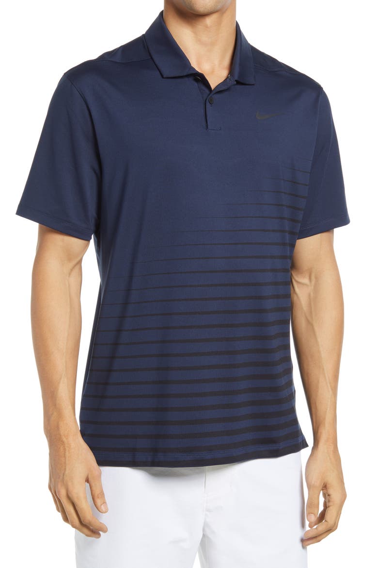 Nike Dri-FIT Vapor Stripe Golf Polo, Main, color, OBSIDIAN/ BLACK/ BLACK