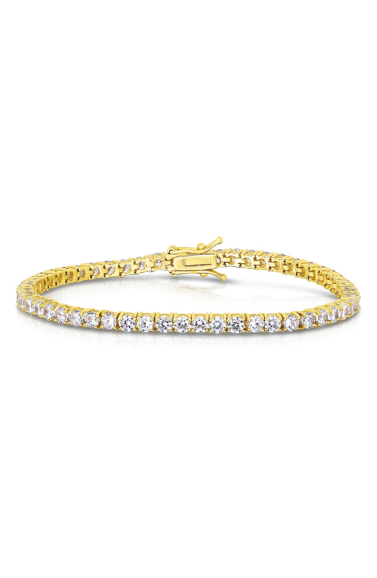 GLAZE JEWELRY Yellow Gold Vermeil CZ Tennis Bracelet (Women ...