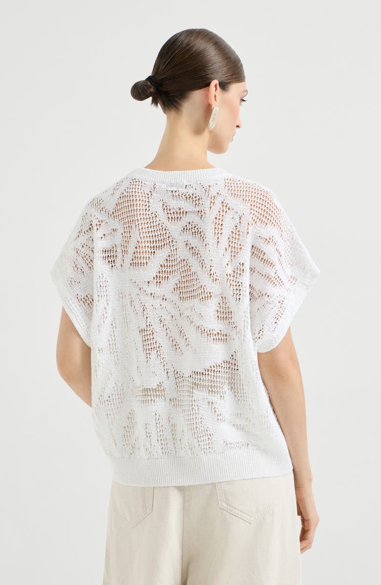 Brunello Cucinelli Dazzling water lilies t-shirt, Alternate, color, White