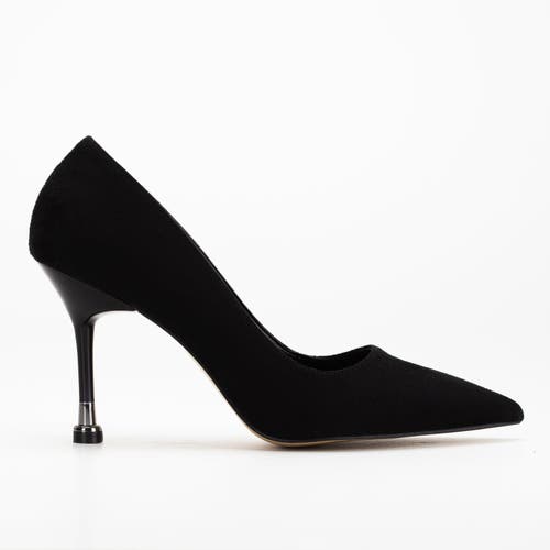 Forever & Always Shoes Raven Pointed Toe Stiletto Pumps In Black Suede