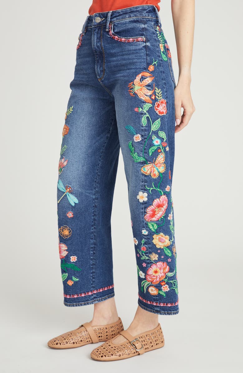 Driftwood Davina Barrel Leg Jeans, Alternate, color, Dark Wash