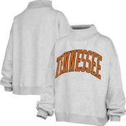 PRESSBOX Women's Pressbox Heather Gray Tennessee Volunteers Oversized Nelson Mock Neck Sweatshirt