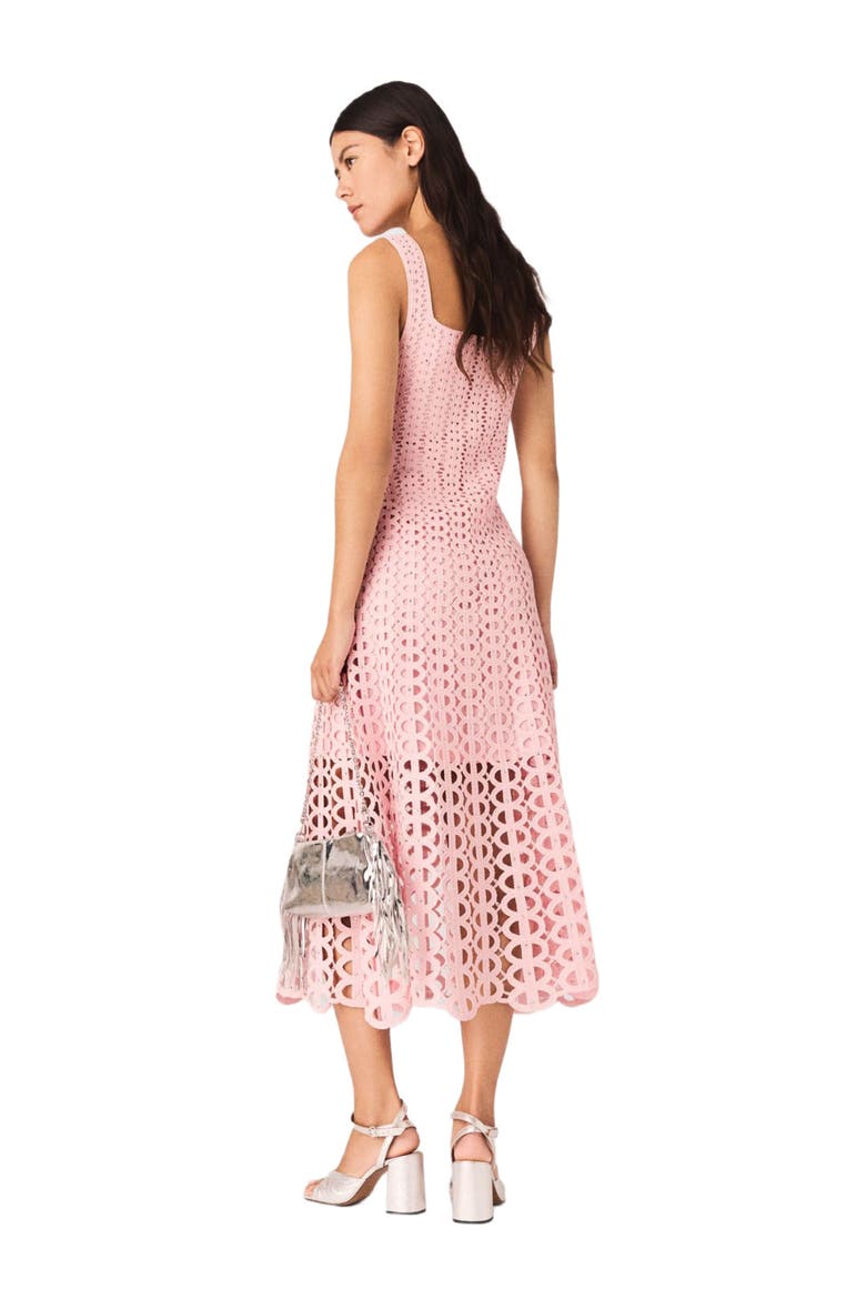 Rhinestone crochet midi dress, Alternate, color, Pink