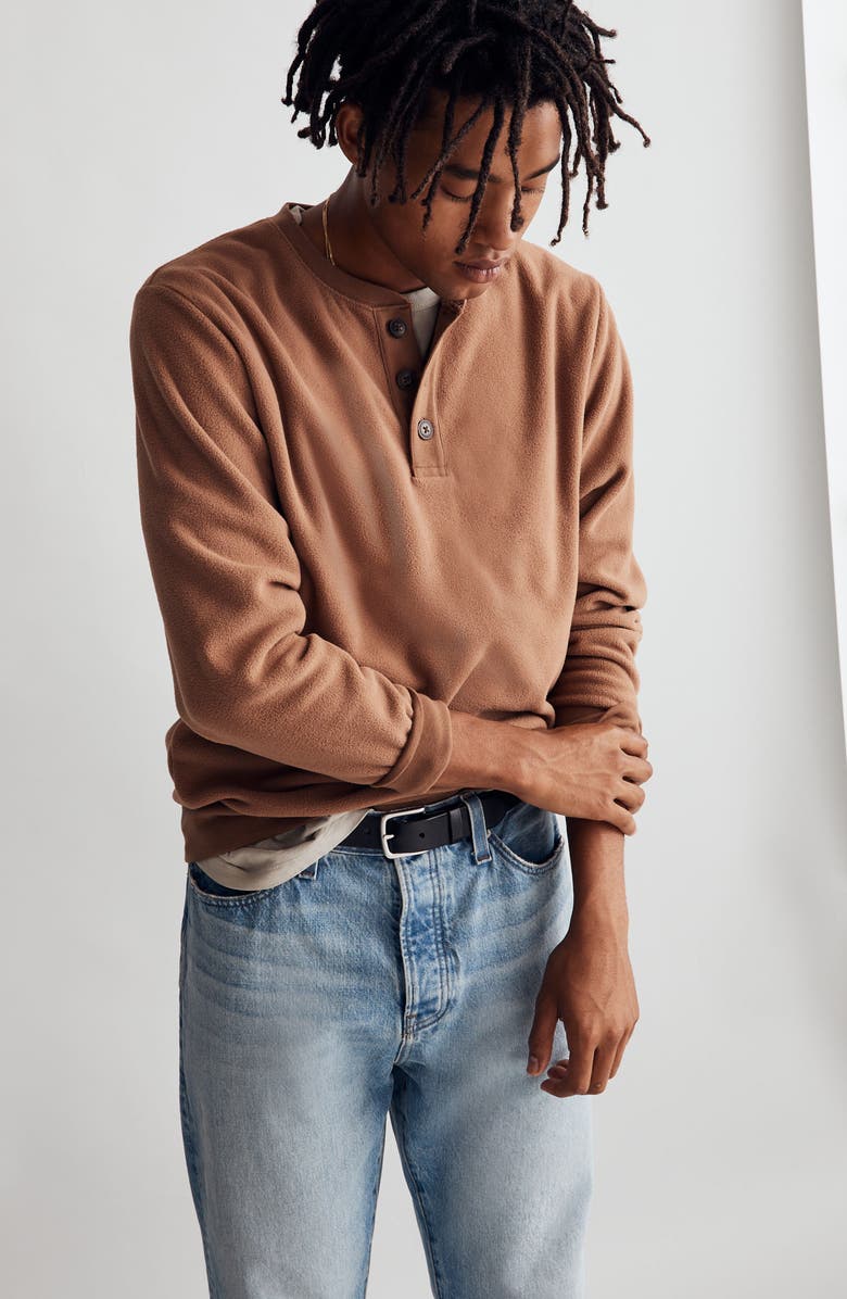 Madewell ReSourced Fleece Henley, Alternate, color, 