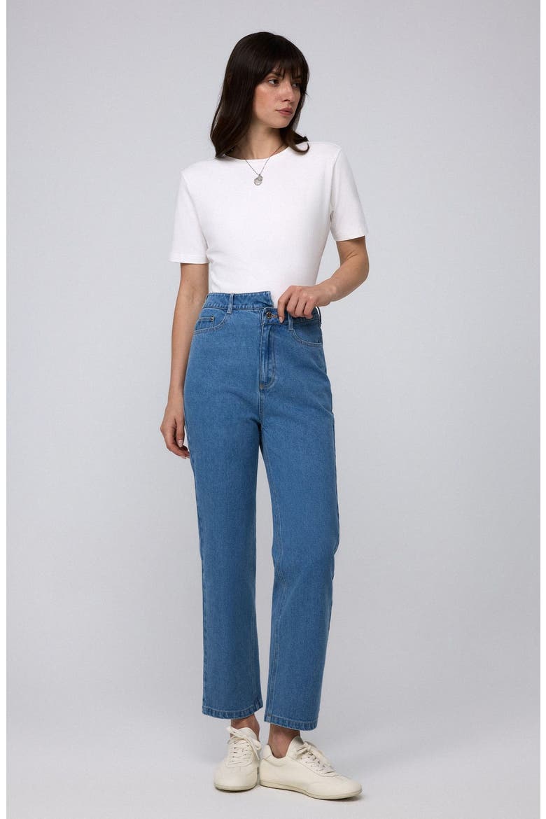 Denim Atelier Crossover Jeans, Main, color, Light Blue Denim