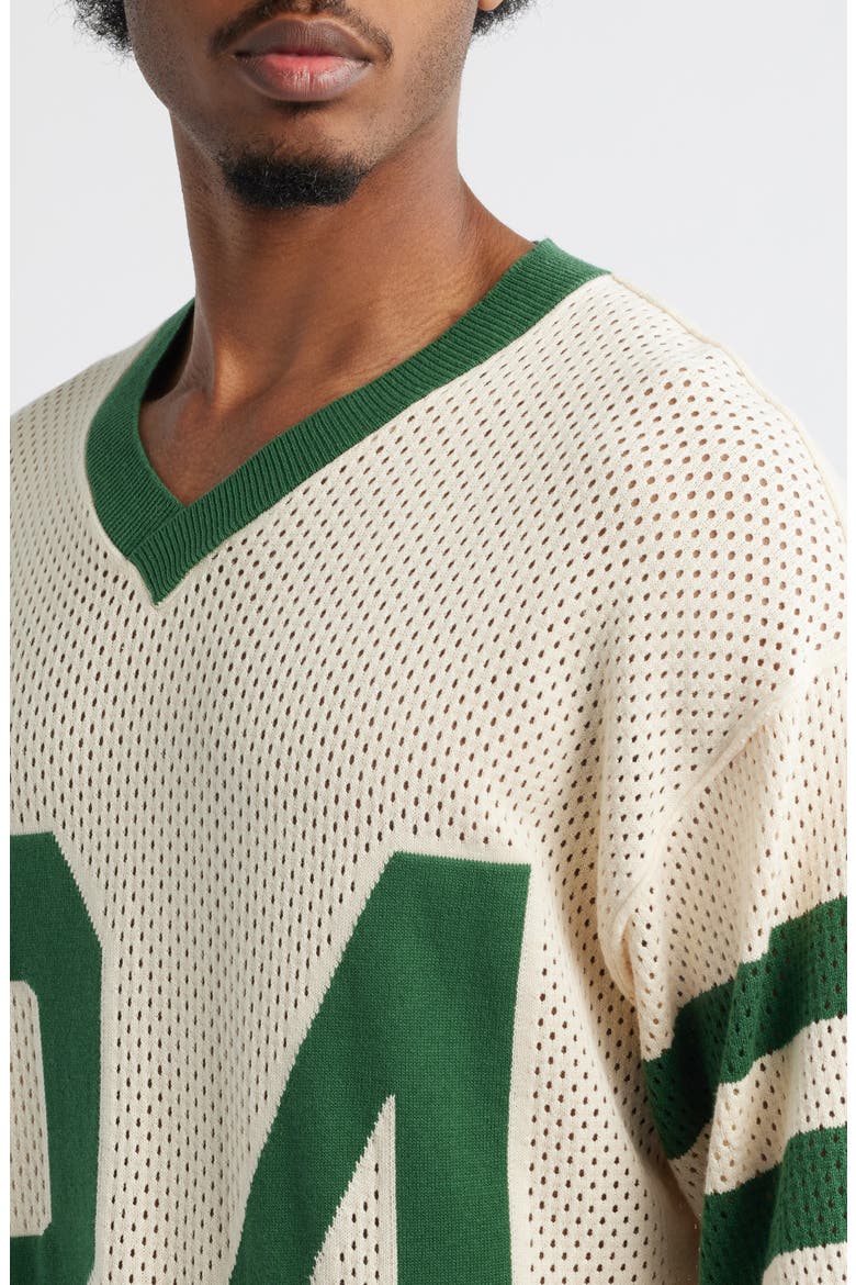 Knit Mesh Jersey, Alternate, color, CREAM/ GREEN