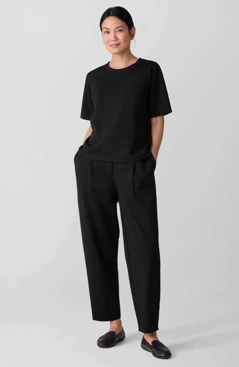 Eileen Fisher Ankle Lantern Ponte Pants, Alternate, color, Black