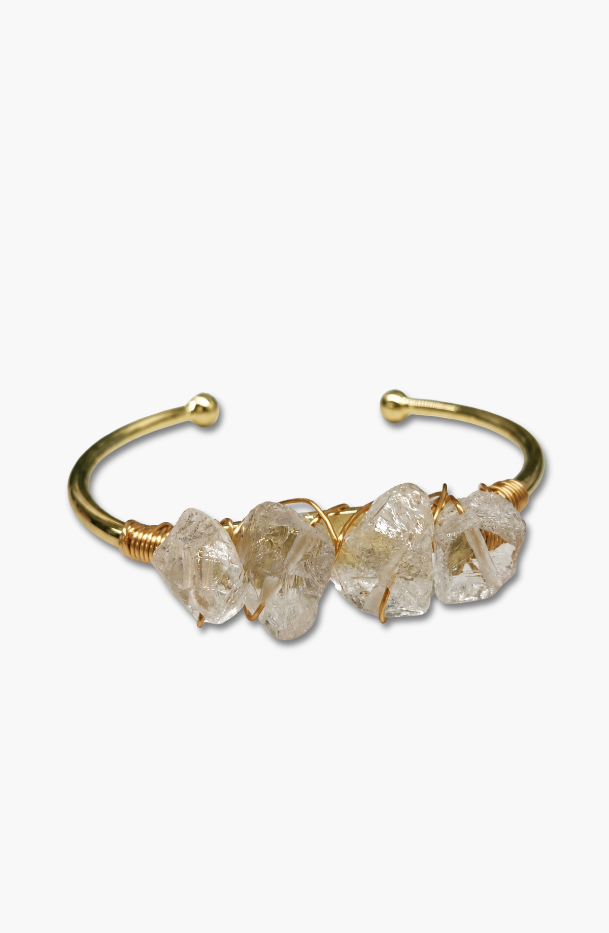 Clear Quartz Yellow Gold