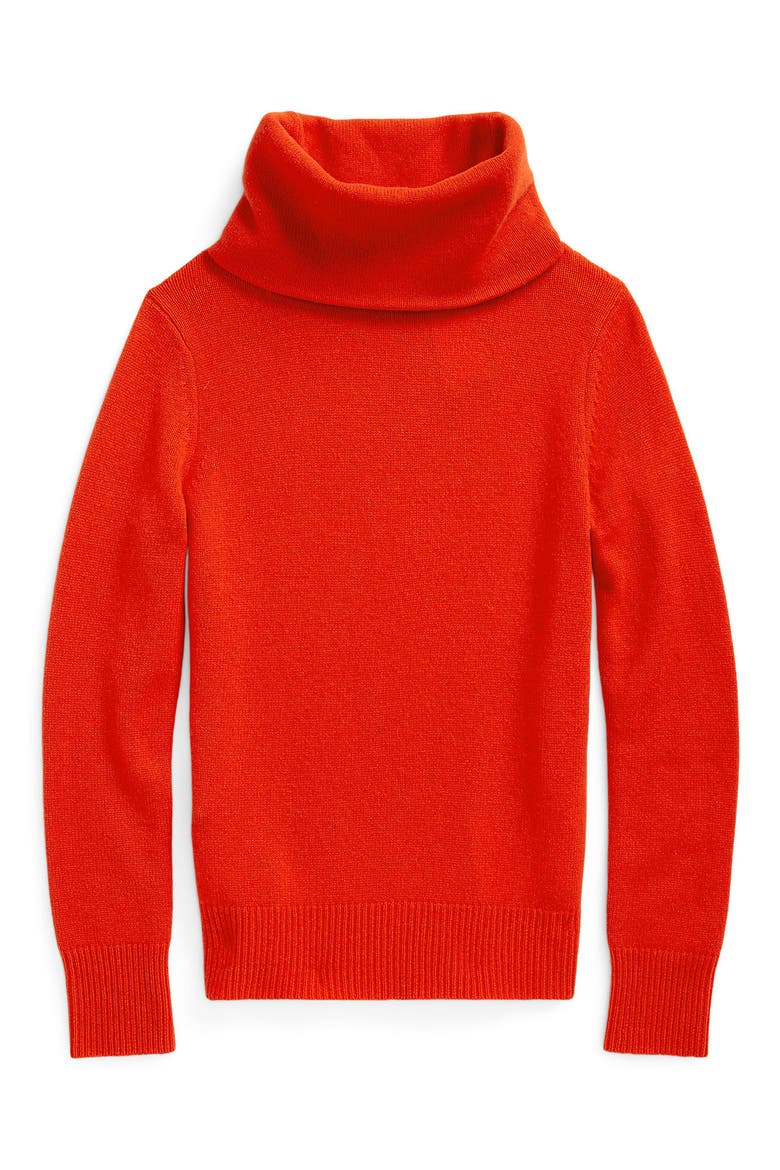 Turtleneck Cashmere Sweater, Alternate, color, ORANGE