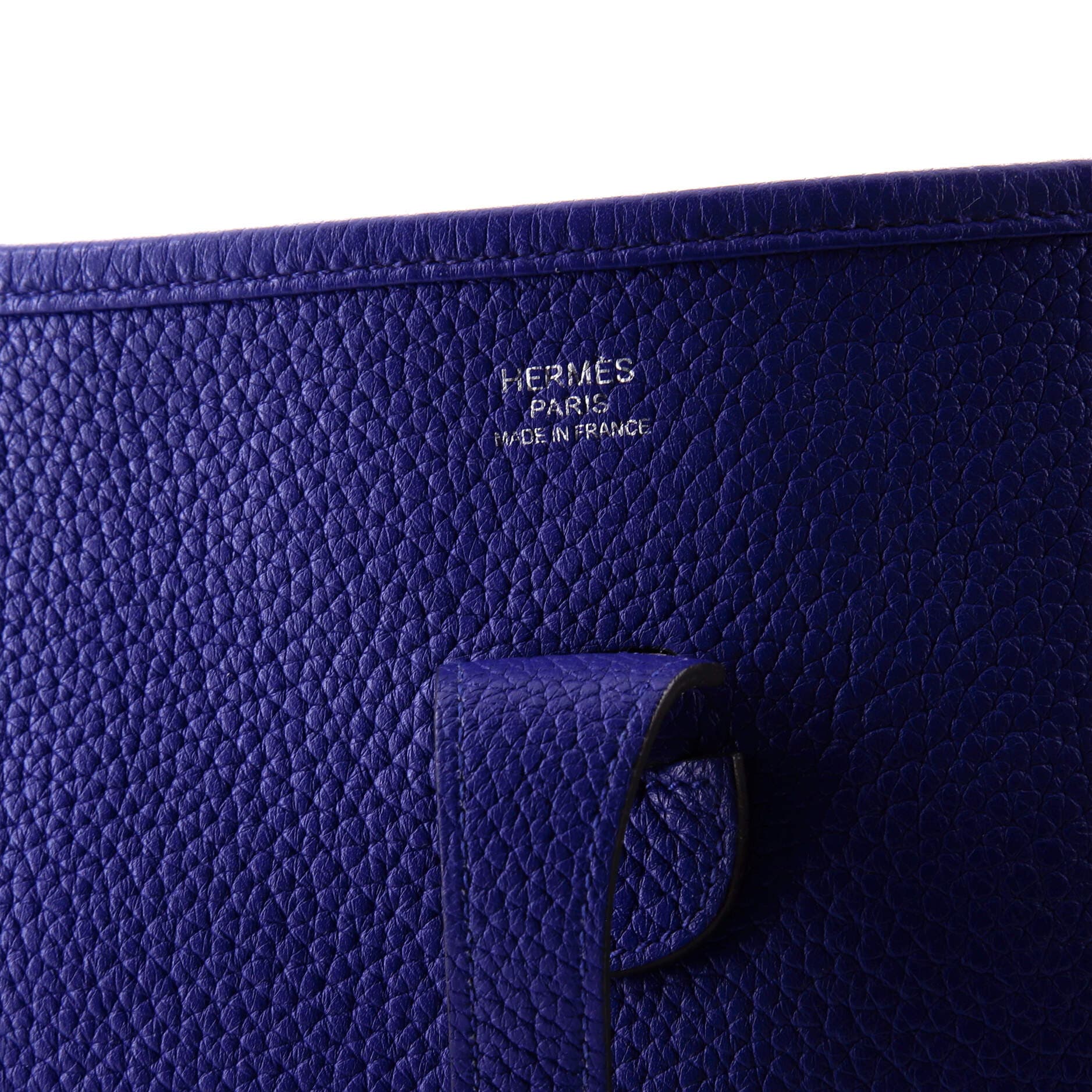 Pre-Owned Hermes Evelyne Bag Gen III Clemence PM, Alternate, color, Bleu Electrique