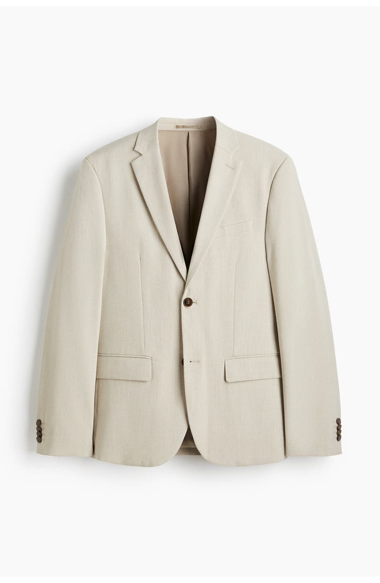 H&M Slim Fit Single-breasted Jacket, Main, color, Beige