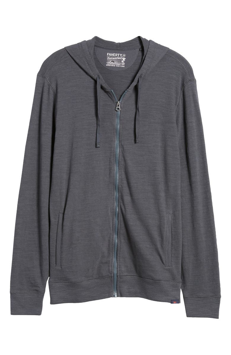 Faherty Sunwashed Slub Cotton Zip-Up Hoodie, Alternate, color, 