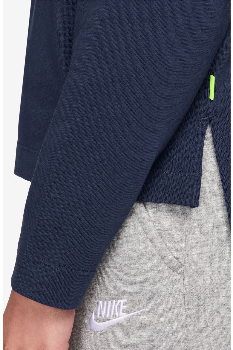 Kids' Sportswear Long Sleeve Cotton Half Zip Polo, Alternate, color, MIDNIGHT NAVY/ MIDNIGHT NAVY