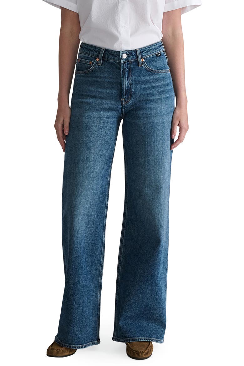 Florida High Waist Wide Leg Jeans, Main, color, DARK BRUSHED CLASSIC