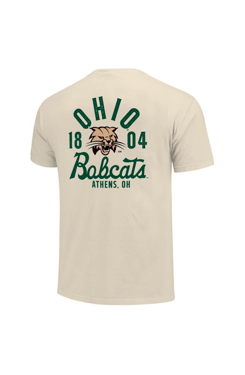 IMAGE ONE Men's Cream Ohio Bobcats Comfort Colors Mascot Overlay T-Shirt, Alternate, color, Cream