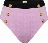 L'AGENCE Vanessa Colorblock High Waist Bikini Bottoms