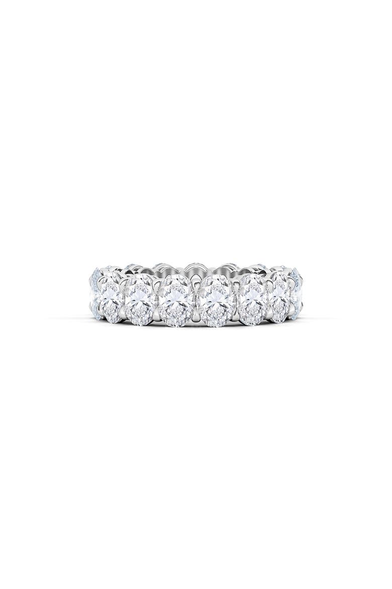 Oval Cut Lab Created Diamond Eternity Band, Main, color, WHITE GOLD