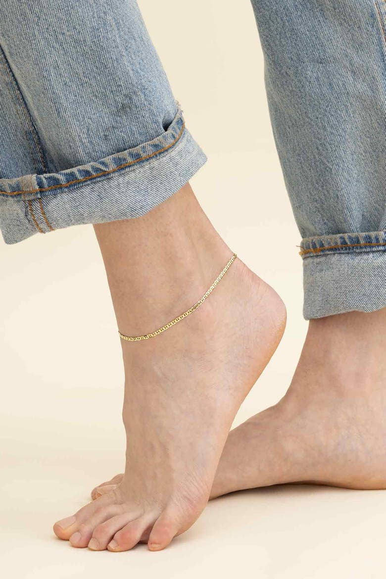 14K Yellow Gold Mystic Mariner Anklet, Alternate, color, Yellow Gold