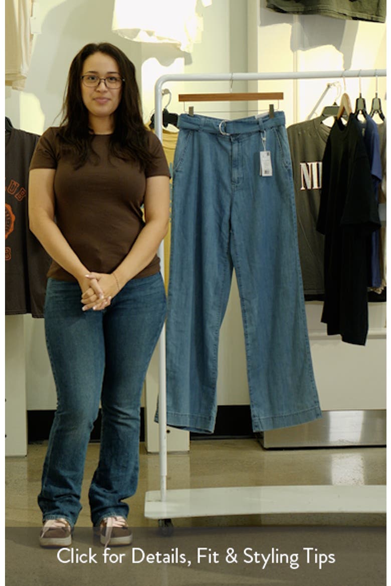 Belted Denim Wide Leg Pants video