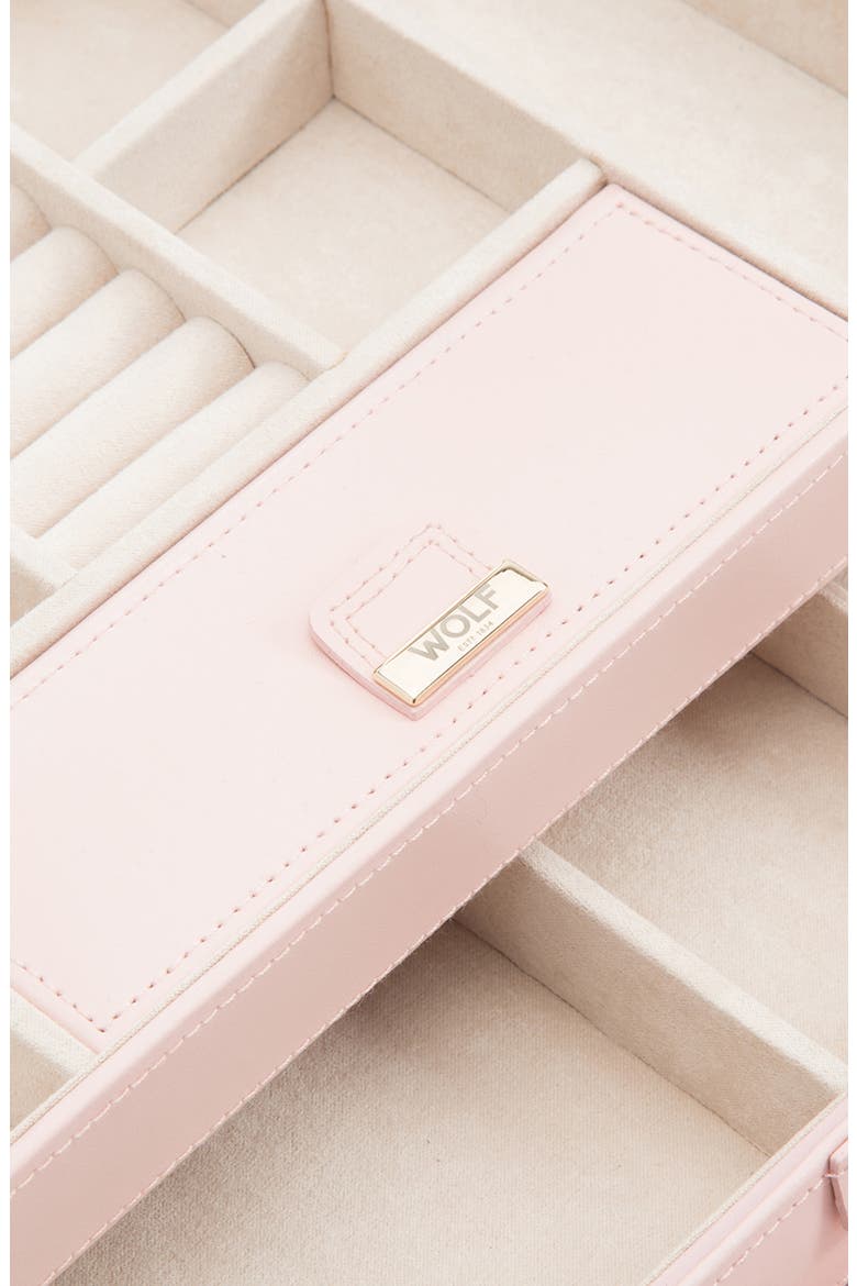 Caroline Medium Jewelry Case, Alternate, color, ROSE QUARTZ