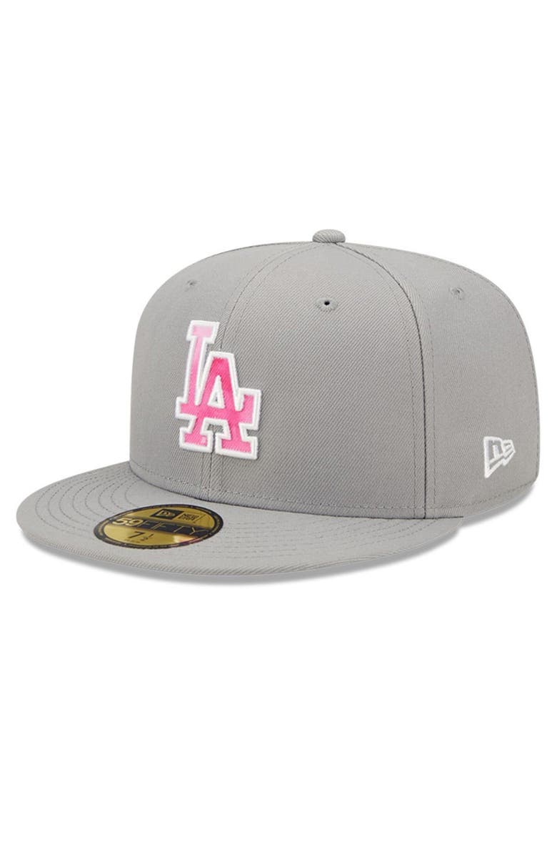 New Era Men's New Era Gray Los Angeles Dodgers 2022 Mother's Day On-Field 59FIFTY Fitted Hat, Main, color, 